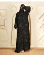 Abaya 3 Pc Set Self Print- Green