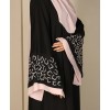 Abaya 3 Pc Set SLV Work - Black