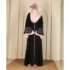 Abaya 3 Pc Set SLV Work - Black