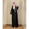 Abaya 3 Pc Set SLV Work - Black