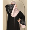 Abaya 3 Pc Set SLV Work - Black