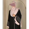 Abaya 3 Pc Set SLV Work - Black