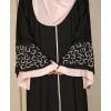 Abaya 3 Pc Set SLV Work - Black