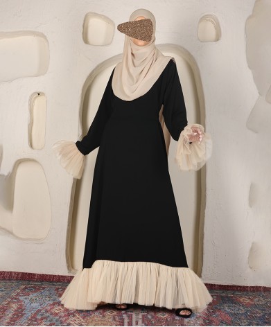 Net Frill Abaya - BC