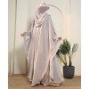 Daliya 4 Pc Set Abaya - Silver