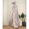 Daliya 4 Pc Set Abaya - Silver