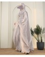 Daliya 4 Pc Set Abaya - Silver