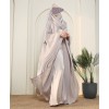 Daliya 4 Pc Set Abaya - Silver