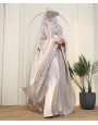 Daliya 4 Pc Set Abaya - Silver
