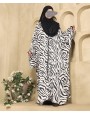 Zebra Print 4 Pc Set Abaya