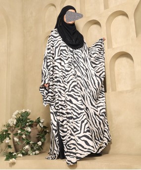 Zebra Print 4 Pc Set Abaya