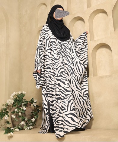 Zebra Print 4 Pc Set Abaya