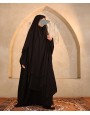 Khimar 2 Pc Set Abaya - Black