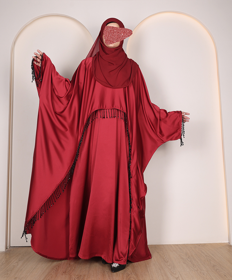Abaya 4 Pc Set - Maroon