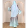 Abaya 4 Pc Set - Mint Blue Mauve