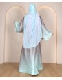 Abaya 4 Pc Set - Mint Blue Mauve