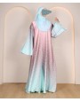 Abaya 4 Pc Set - Mint Blue Mauve
