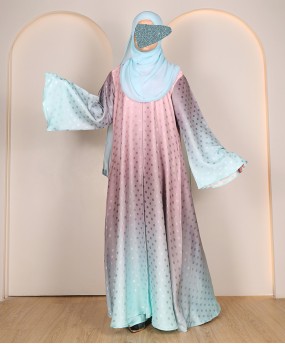 Abaya 4 Pc Set - Mint Blue Mauve