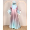 Abaya 4 Pc Set - Mint Blue Mauve
