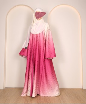 Abaya 4 Pc Set - Magenta Yellow