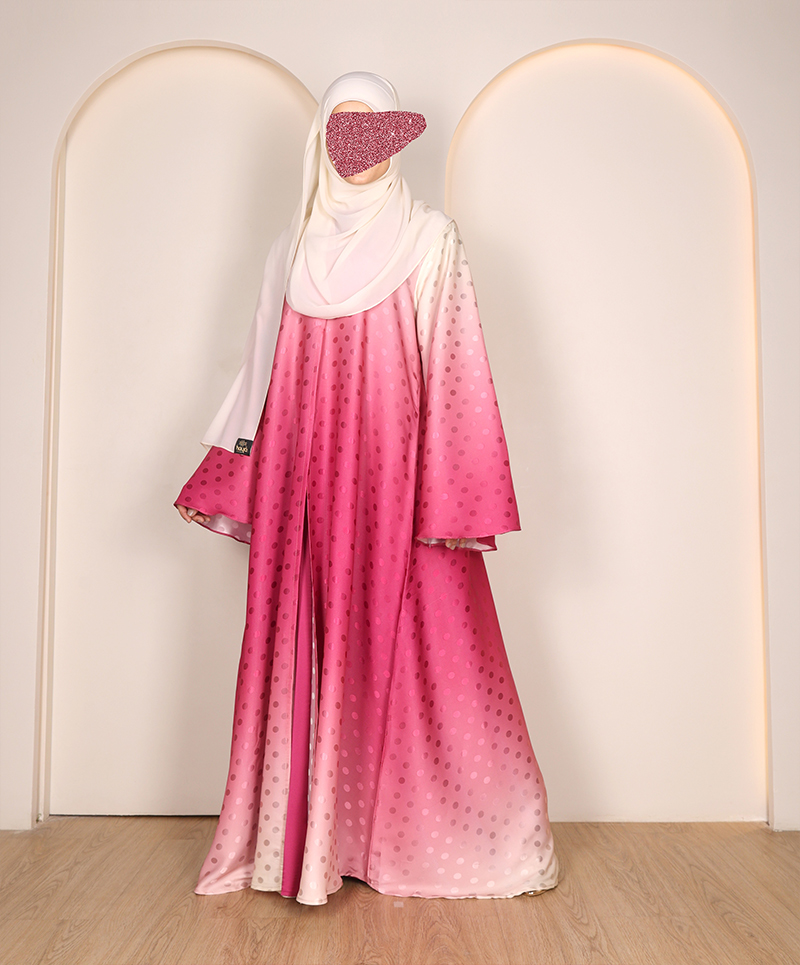Abaya 4 Pc Set - Magenta Yellow