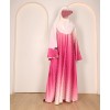 Abaya 4 Pc Set - Magenta Yellow