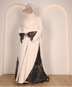 Abaya 4 Pc Set - Cream
