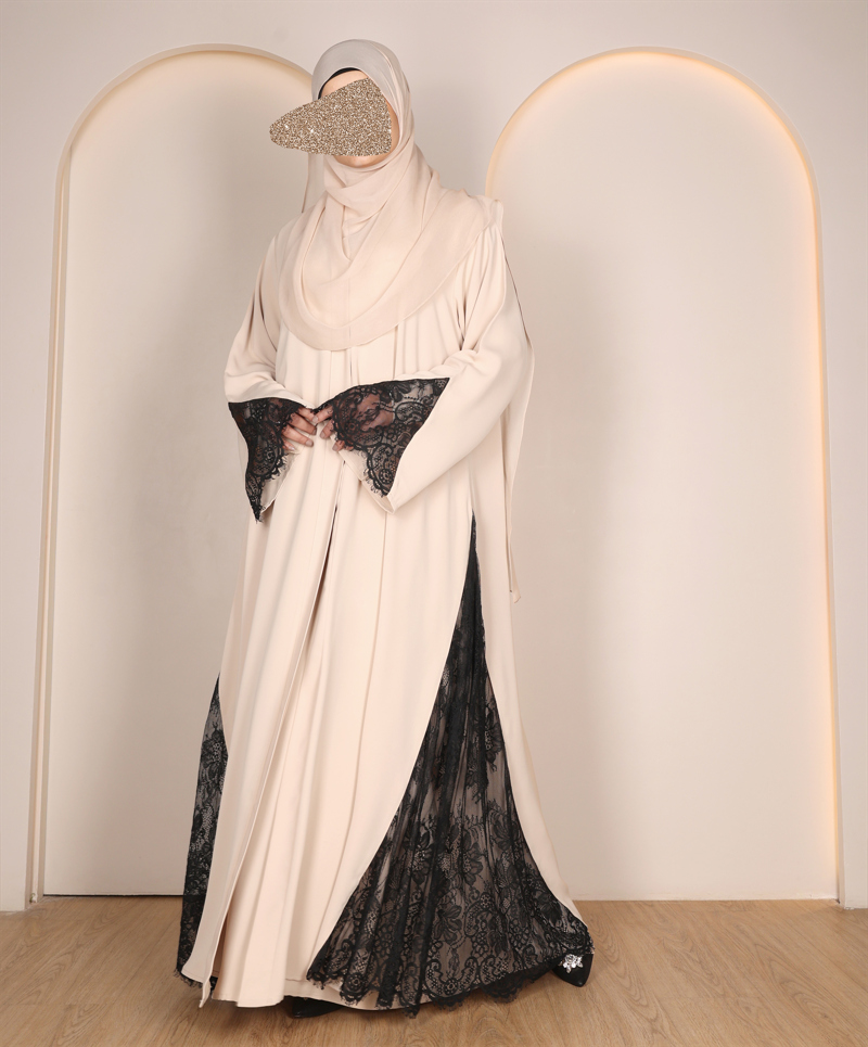 Abaya 4 Pc Set - Cream