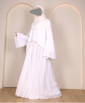 Abaya 4 Pc Set - White