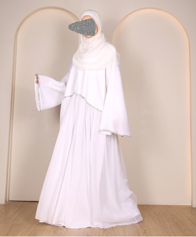 Abaya 4 Pc Set - White