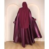 Flowy 4 Pc Set Abaya - Metallic Plum