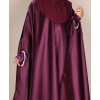 Flowy 4 Pc Set Abaya - Metallic Plum