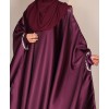 Flowy 4 Pc Set Abaya - Metallic Plum