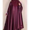 Flowy 4 Pc Set Abaya - Metallic Plum