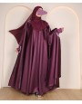 Flowy 4 Pc Set Abaya - Metallic Plum