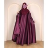Flowy 4 Pc Set Abaya - Metallic Plum