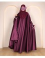 Flowy 4 Pc Set Abaya - Metallic Plum
