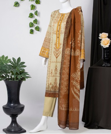 Amber Embroidered 3Pc Stitched Suit