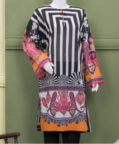 MONOCHROME PAISLEY 1PC KURTI STITCHED