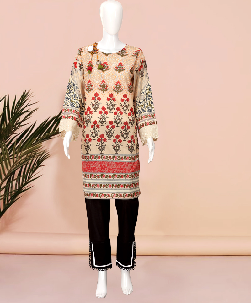 MUGHAL BAGH LAWN PRINTED 1PC KURTI STITCHED