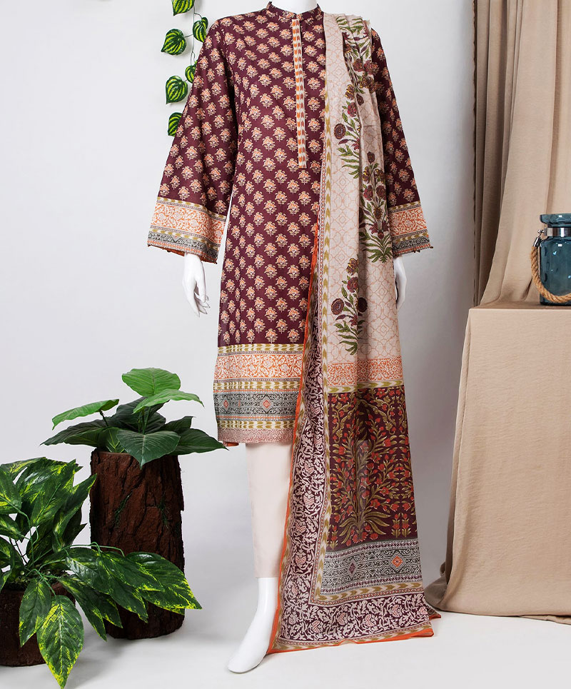 Bahara Printed Lawn 3Pc Stitched Suit