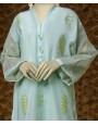 Organza 2Pc Stitched Suit-Green