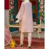 Organza 2Pc Stitched Suit-Peach