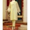 Organza 2Pc Stitched Suit-Yellow