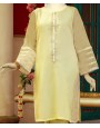 Organza 2Pc Stitched Suit-Yellow