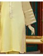 Organza 2Pc Stitched Suit-Yellow