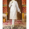Organza 2Pc Stitched Suit-White