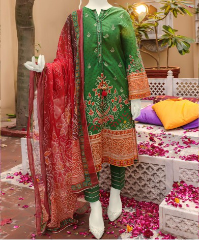 Bandhani Stitched 3Pc Suit