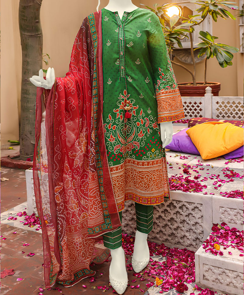 Bandhani Stitched 3Pc Suit