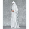 Fish Tail 2 Piece Set  Abaya-White